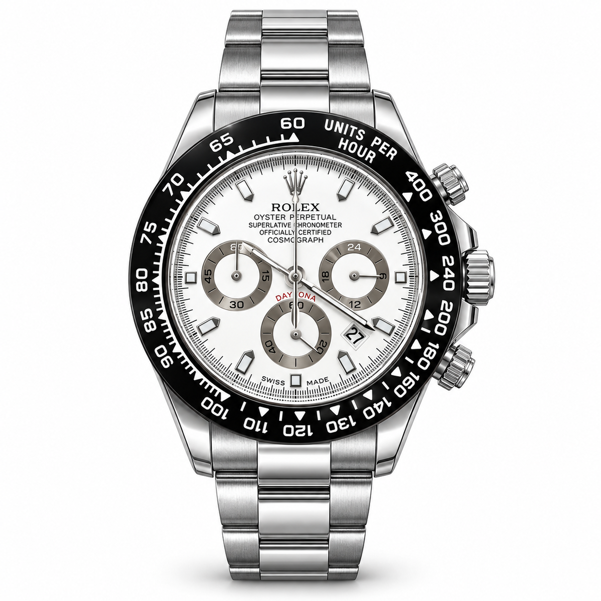 Rolex Cosmograph Daytona – White Dial Black Bezel- RL 40