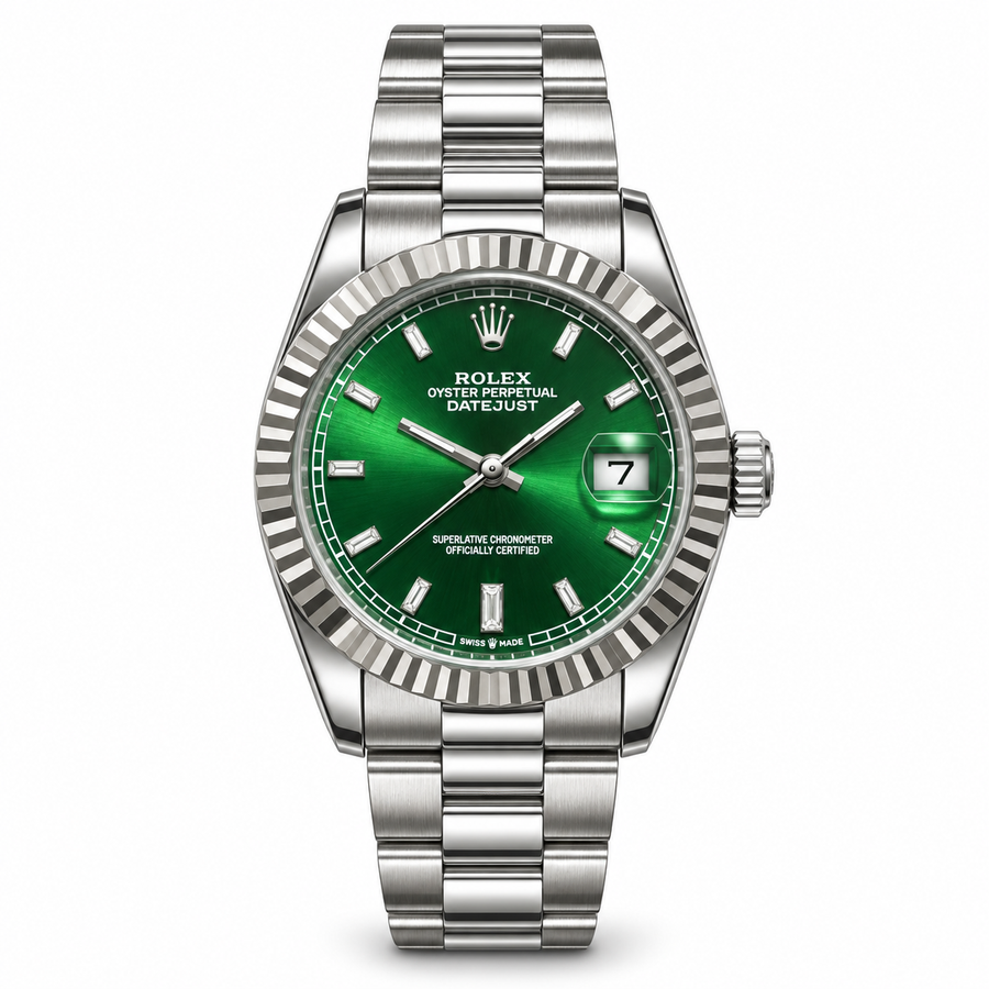 Rolex Datejust – Green Dial Fluted Bezel- RL 42