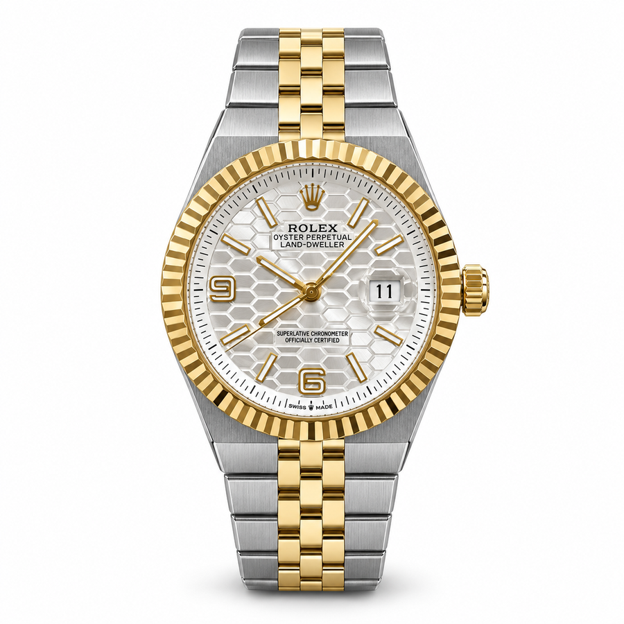 Rolex Land-Dweller Two-Tone White – Honeycomb Dial - RL 11