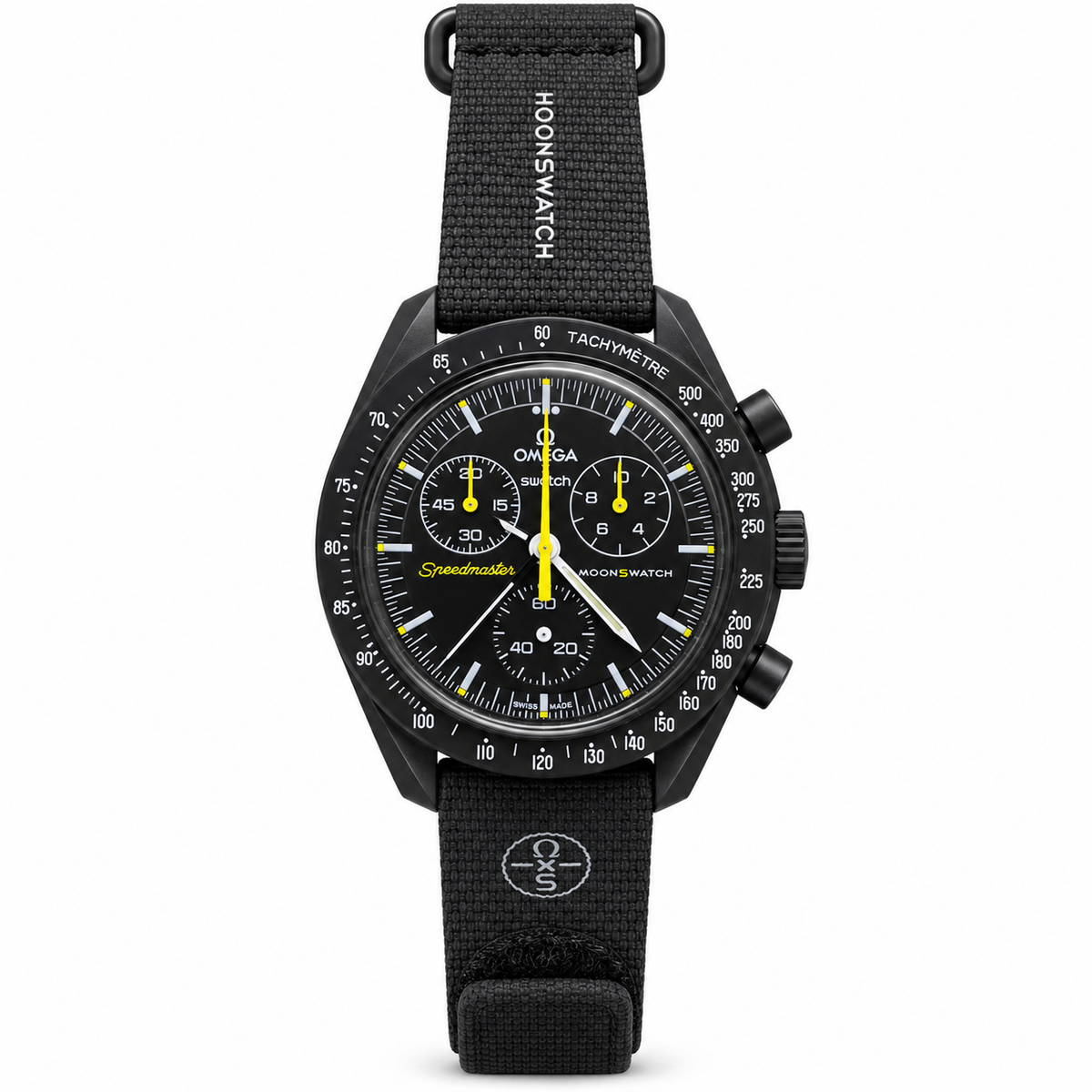 OMEGA x Swatch Speedmaster MoonSwatch – Mission to the Moonphase New Moon – Black & Yellow -OM 12