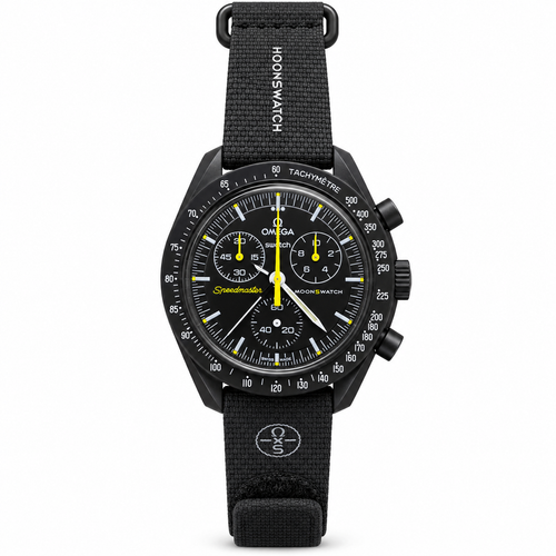 OMEGA x Swatch Speedmaster MoonSwatch – Mission to the Moonphase New Moon – Black & Yellow -OM 12