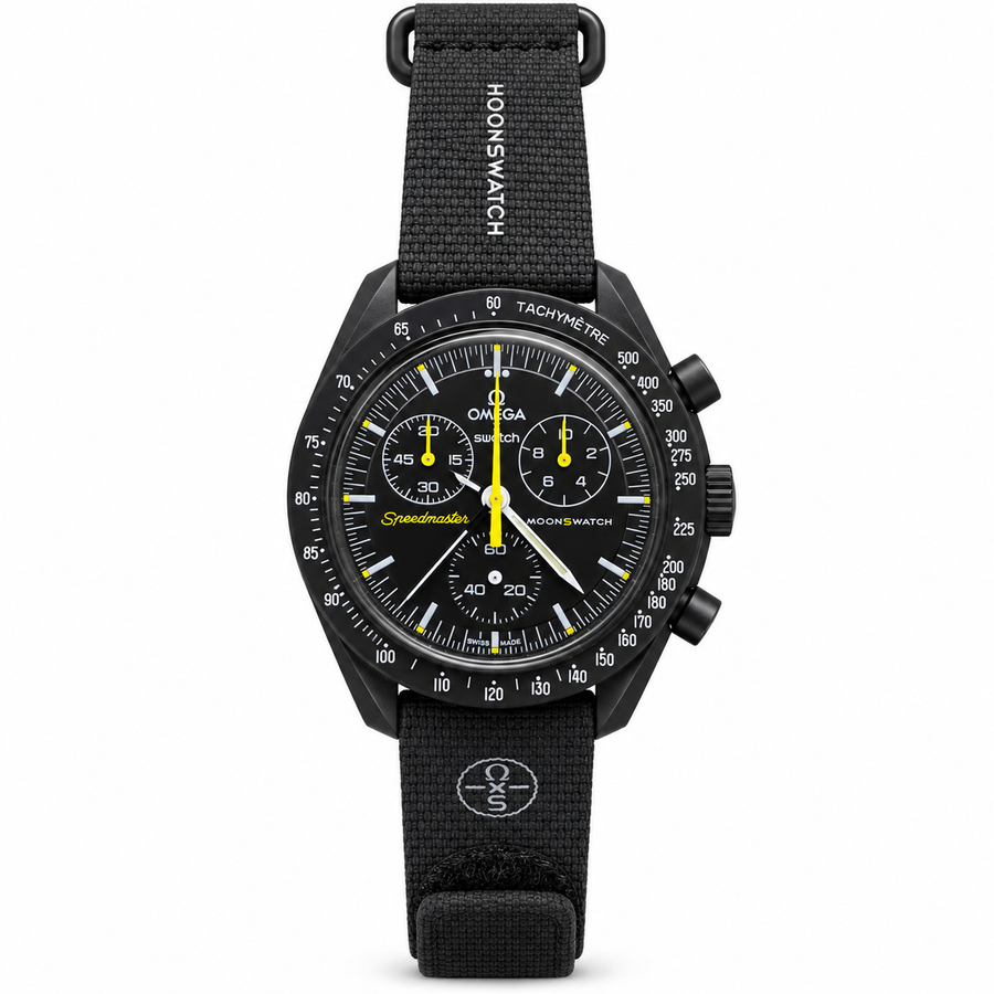 OMEGA x Swatch Speedmaster MoonSwatch – Mission to the Moonphase New Moon – Black & Yellow -OM 12