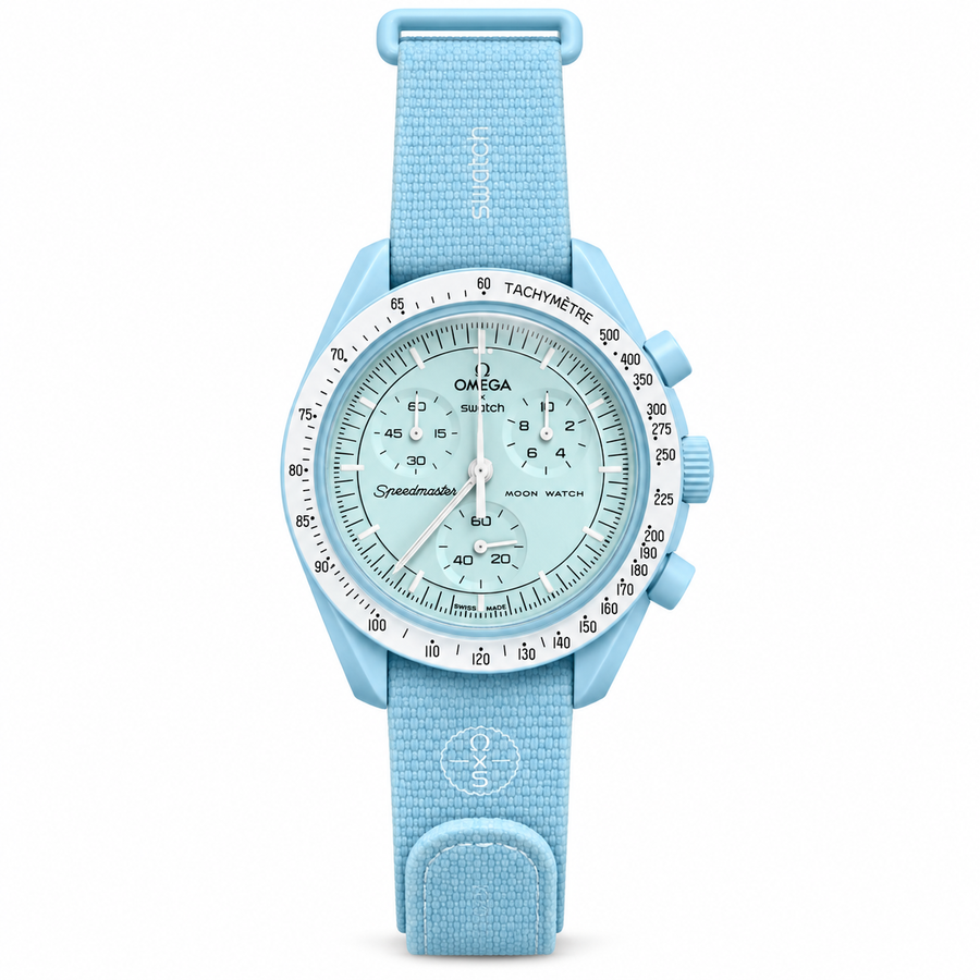 OMEGA x Swatch Speedmaster MoonSwatch – Mission to Uranus – Light Blue & White- OM 27