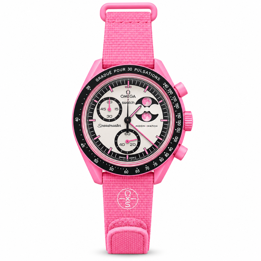 OMEGA x Swatch Speedmaster MoonSwatch – Mission to the Pink Moonphase – Pink & Black - OM 18
