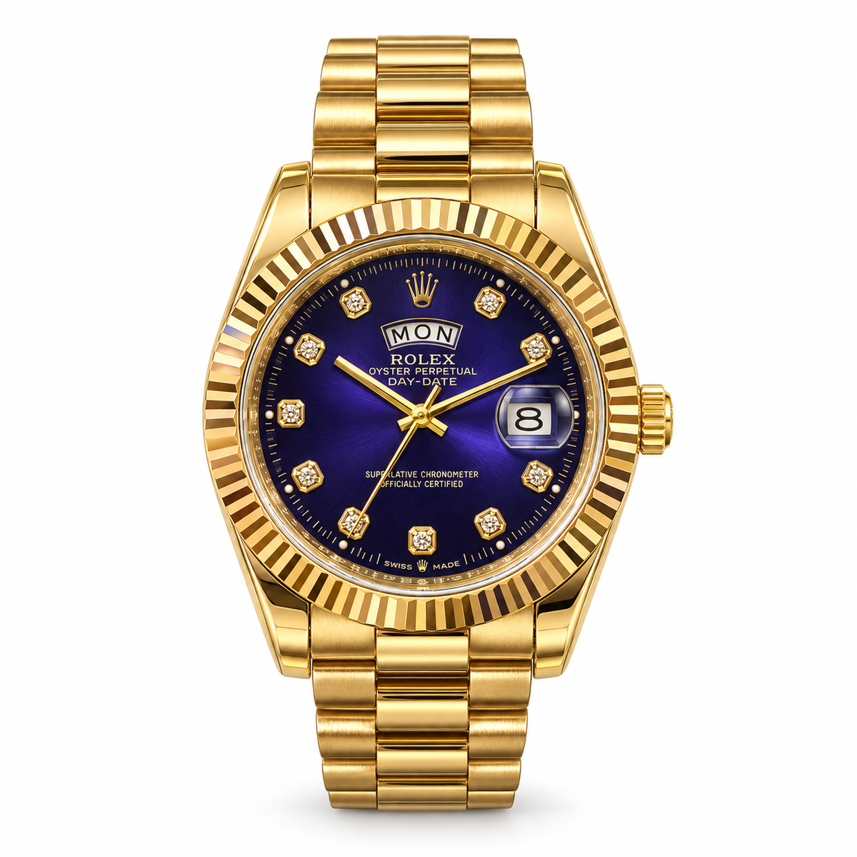 Rolex Day-Date – Full Gold Purple Diamond Dial- RL 22