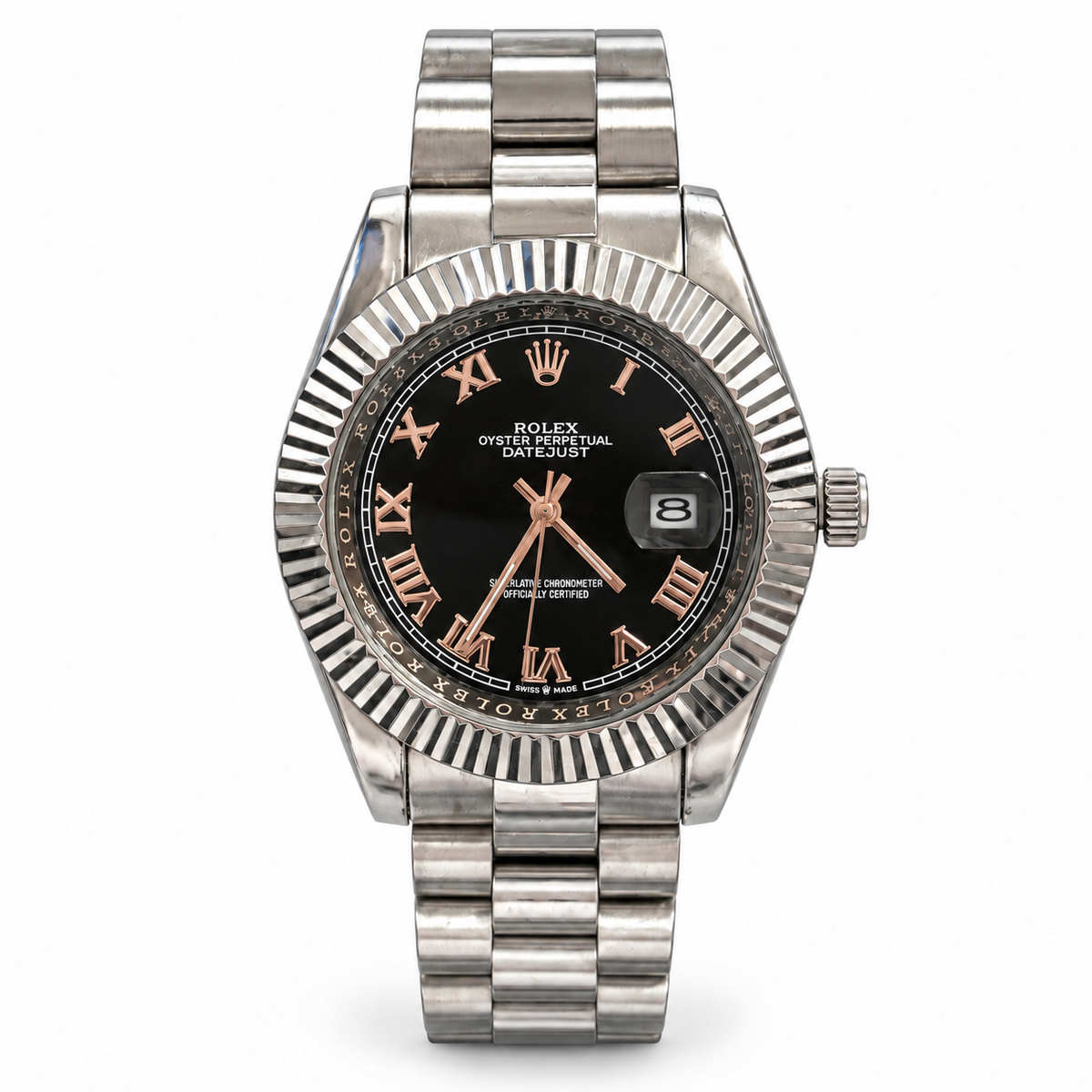 Rolex Datejust Black – Rose Gold Roman Dial - RL 08