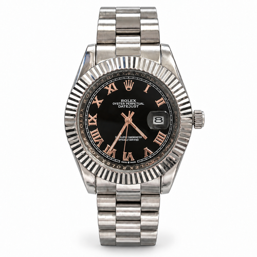 Rolex Datejust Black – Rose Gold Roman Dial - RL 08
