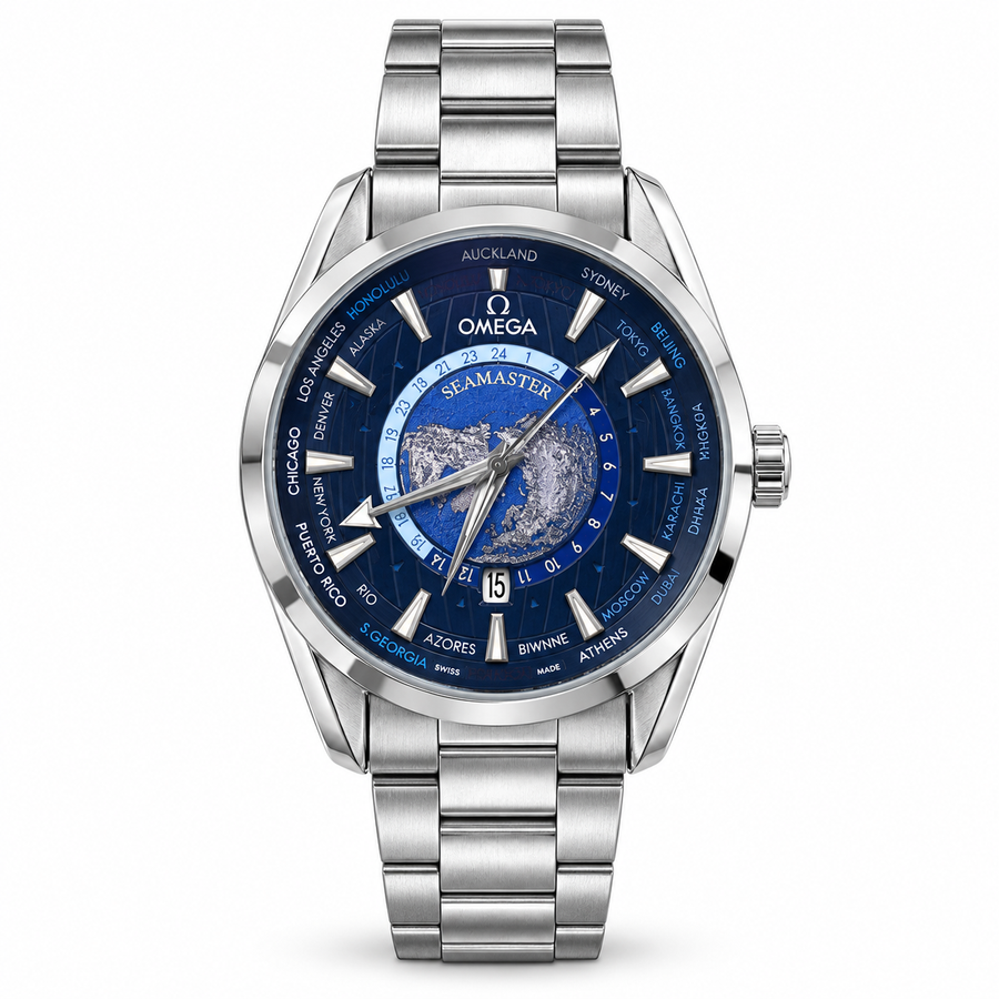 Omega Seamaster Aqua Terra Worldtimer – Blue Steel -OM 03