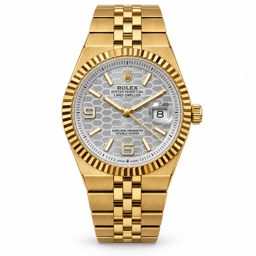 Rolex Land-Dweller – Full Gold Silver Dial- RL 28