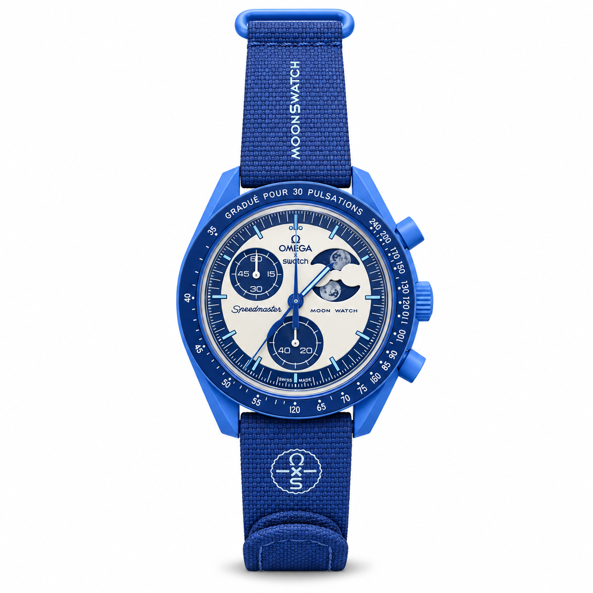 OMEGA x Swatch Speedmaster MoonSwatch – Mission to the Moonphase – Blue & White-OM 16