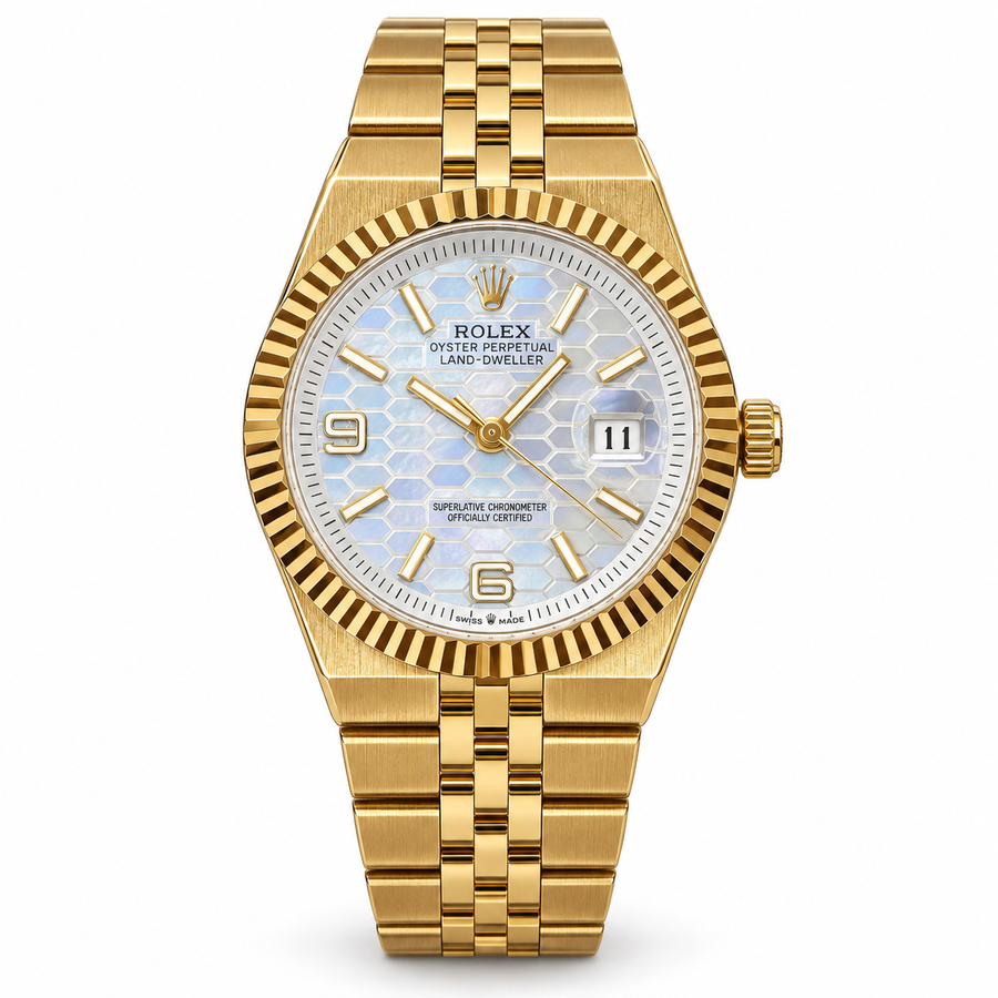 Rolex Land-Dweller – Full Gold Ice Blue Dial- RL 29