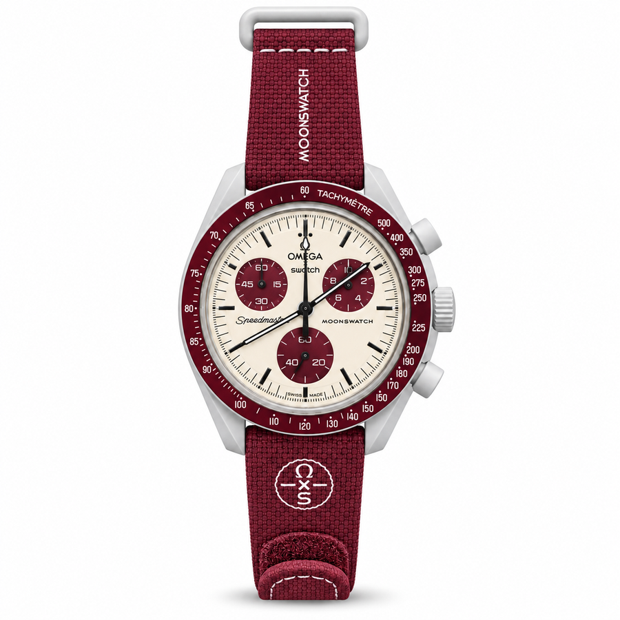 OMEGA x Swatch Speedmaster MoonSwatch – Burgundy & Cream - OM 21