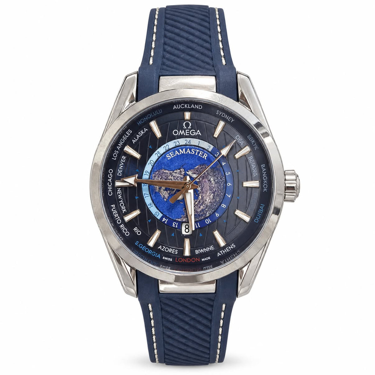Omega Seamaster Aqua Terra Worldtimer – Blue -OM 01
