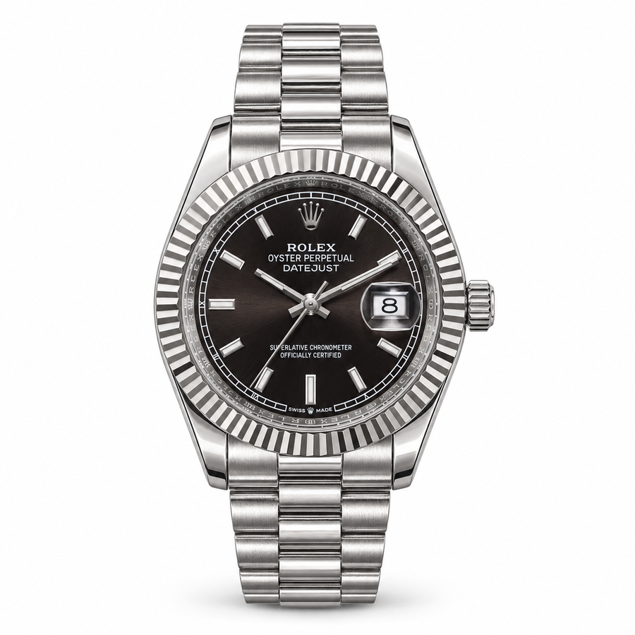 Rolex Datejust – Black Dial Fluted Bezel- RL 41