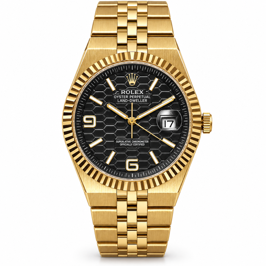 Rolex Land-Dweller – Full Gold Black Dial- RL 27
